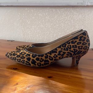 Genuine leather leopard print kitten heels 6 eu 37